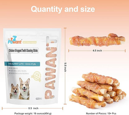 Dog Treats Biscuits Chicken and Teeth Cleaning Sticks Puppy Training Treats 1 lb/454g (Pack of 2)