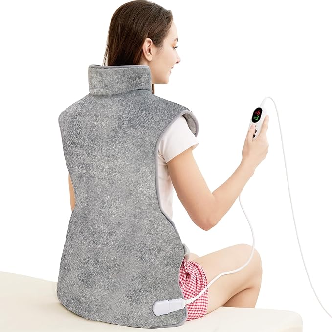 Mia&Coco Heating Pad for Neck Shoulders and Back, XL 23"x39" Soft Flannel Wrap