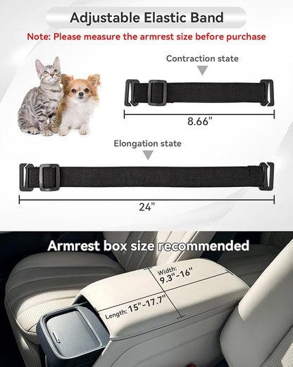 PETSFIT Small Dog Car Seat with Washable Cushion, Soft Pillow, Safety Leash | Dual Seat-rail Hooks with Adjustable Straps Help Reduce Shifting, Console Dog Car Seat for pets Under 8 lbs, Light Grey
