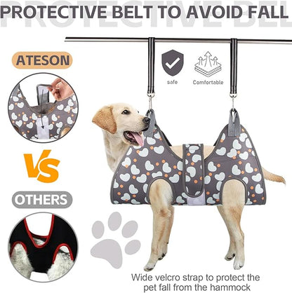 Dog Grooming Hammock for Small Dogs Cat, Dog Grooming Harness for Nail Trimming, Pet Grooming Hammock Sling for Cutting Nails with Nail Clippers, Nail File