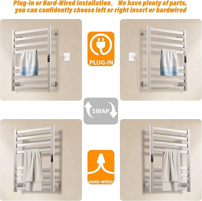 Towel Warmer Brushed Heated Towel Rack