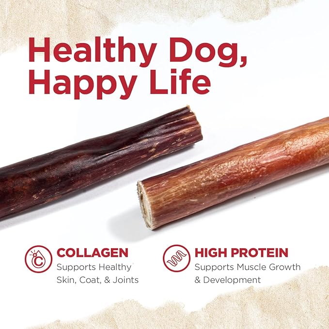 Natural Farm Power Bully Sticks Dog Chews (6”,8 Ounces), 2-in-1 Power Chews: Premium Beef Cheek Wrapped in Beef Pizzle, Double Chewing Time, Promotes Dental Health, Great for Medium Dogs