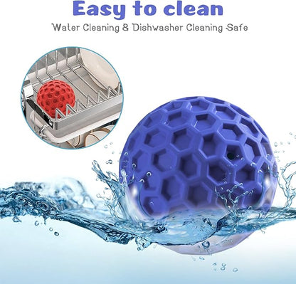 HIPPIH Indestructible Squeaky Dog Toys, Interactive Dog Balls 2 Pack, Chew Toys for Aggressive Chewers, Natural Rubber Puppy Toy for Large/Medium Dogs, Tough Puppy Teething Toy, Relieve Anxiety