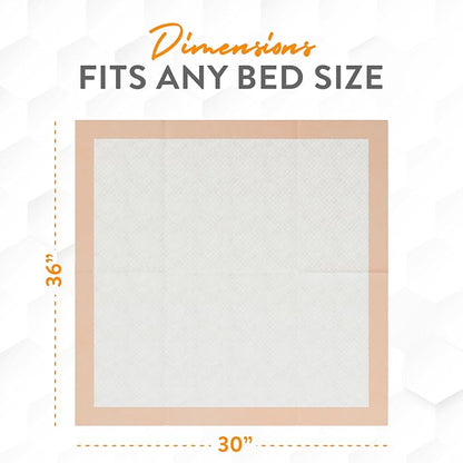 Inspire XL Super Absorbent Bed Pads for Chronic Incontinence 30 x 36 Ultra Thick 100 Grams | Bed Pads Disposable Adult Elderly Care | Chucks Disposable Underpads for Incontinence (50 Count)