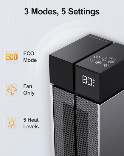 ComDomus Electric Heaters for Indoor Use, 25” Space Heater Large Room