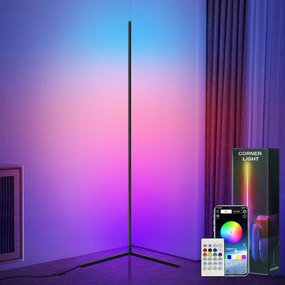 Corner Floor Lamp, LED Floor Lamp, Ambient Lighting Smart Lights with APP and Remote Control, 20 Million Colors & 800+ Modes, Music Sync Led Lights for Bedrooms, Living Rooms and Gaming Rooms