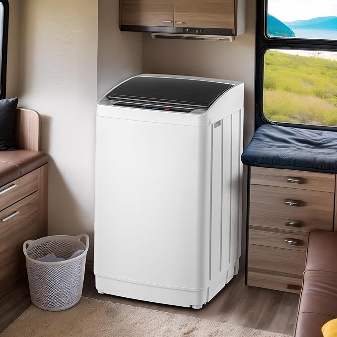 ROVSUN 17.8LBS Portable Washing Machine, Full-Automatic Electric Laundry Machine