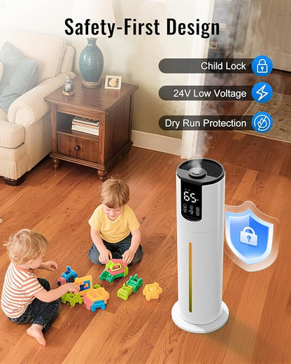 Lacidoll 8L Humidifiers for bedroom, Humidifiers large room up to 500 sq ft