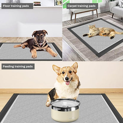 Charcoal Puppy Pads 28x34 Inches Extra Large Dog Pee Pads Odor-Control & Leak-Proof Disposable Pet Training Edge-Wrapping Thicken Potty Pad for Dogs, Cats, Rabbits (50 Pieces)