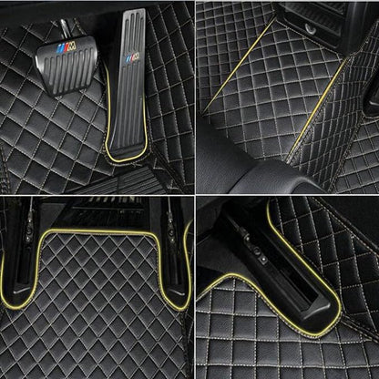 TAHALICustom Colors Car Floor Mats Black Pink for 99.9% Sedan SUV Sports， All-Weather Liners Car Floor mat，Luxury Leather Automotive Floor Mats (Black red mats,3D Floor Mats)
