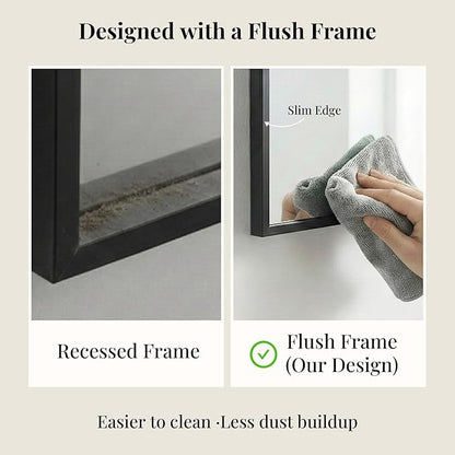40"x30" Black Bathroom Mirror for Wall, Metal Framed Vanity Mirror Over Sink
