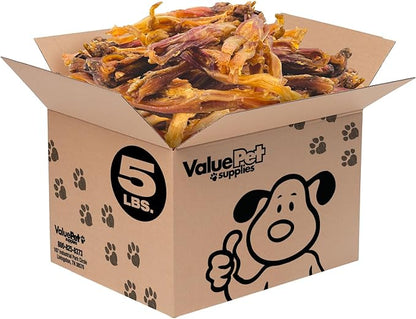 ValueBull Beef Tendons for Dogs, Varied Shapes, 5 Pounds Bulk Pack - Natural Collagen, Grass-Fed, Single Ingredient, All Natural Dog Chews