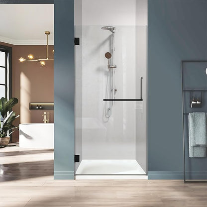 Bathroom Frameless Shower Door 34" W*72" H, 5/16" Clear Tempered Glass Hinged