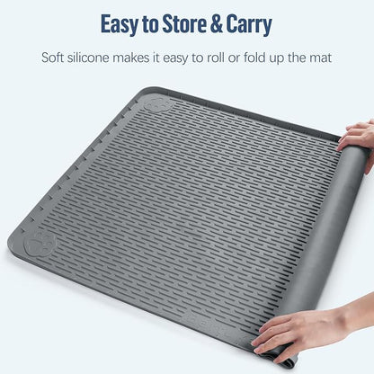 Pee Pad Holder for Dogs 34''x22'' Silicone Puppy Pee Pad Tray, Dark Grey | Extra Large Dog Potty Tray Leak-Proof, High Edge, No Spill Training Pads for Floor Protection, No Pee Pads