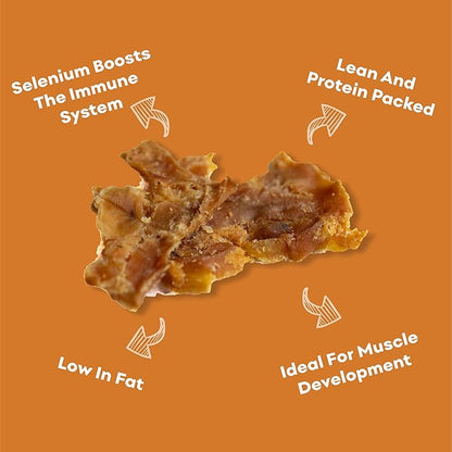 Skona PetFood Chicken Breast Jerky Dog & Cat Treats, Single-Ingredient, High Protein Training Snacks, Natural, Vitamin-Rich, USA Made, Supports Heart, Eye & Dental Health, Healthy & Tasty, 4oz