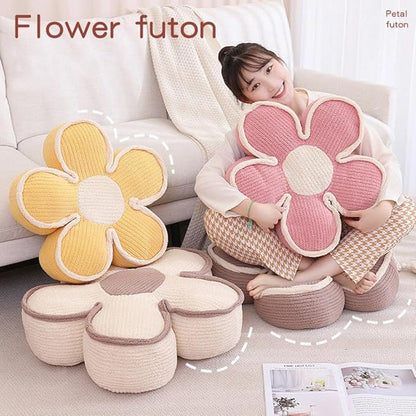 Sexysamba Flower Shaped Floor Seat Pillows Cushions 25.6" x 7.5", Giant Aesthetic Daisy Flower Decorative Throw Pillows Preppy Floor Seating Cushion for Girls Bedroom Room Sofa Chair Decor,Blue