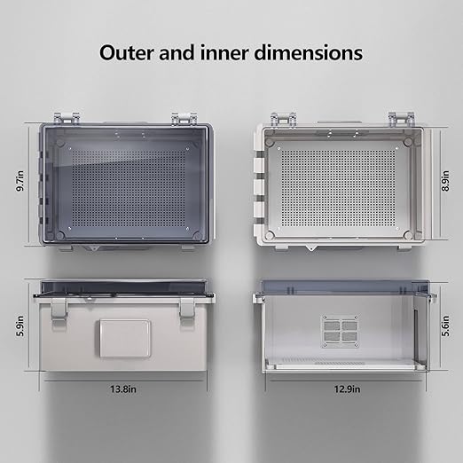 ABS Electrical Junction Box, Ventilated Design, Cable Grommets, IP65 Waterproof