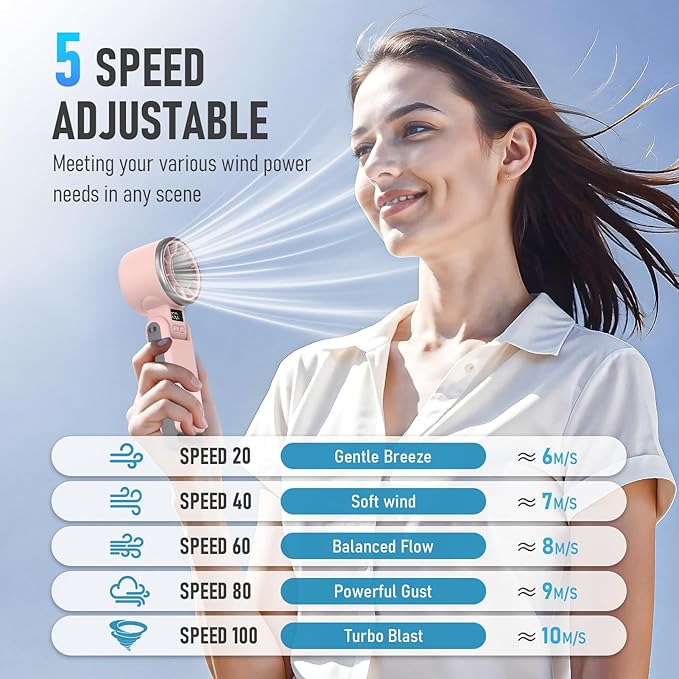 PlayHot Portable Handheld Turbo Fan
