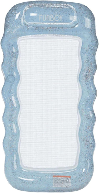 FUNBOY Clear Inflatable Mesh Pool Lounger Mesh Water Hammock with Built-in Pillow 70" Pool Hammock Float for Adults Swimming Pool Accessories & Tanning Pool Lounger Float for Pool Party & Summer