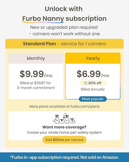 Furbo 360° Dog Camera + Mini 360° Cam 2-Camera Bundle Nanny Pro Subscription: