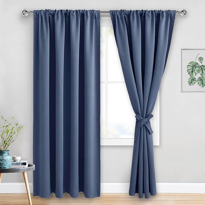 JIUZHEN Dusty Blue Blackout Curtains