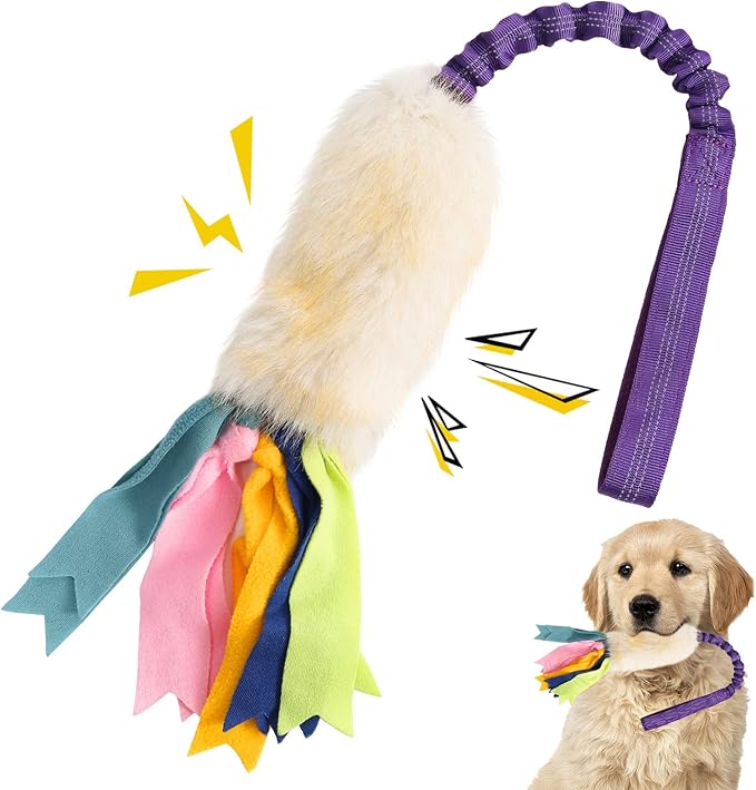 Dog Rope Toys, Nearly Indestructible Dog Rope Toys with Strong Squeak- Ideal Tug of War Interactive Dog Training Toy, Dental Cleaning Chew Toys, Dog Tug Toy for Boredom Suitable for Dogs of All Ages
