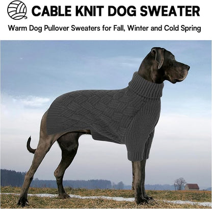 KOESON XS Dog Sweater Girl and Boy, Warm Extra Small Dog Sweater, Thick Halloween Dog Sweaters, Turtleneck Sweaters for Chihuahua, Yorkie, Puppy Winter and Fall Knitwear with Sleeves, Grey, XSmall