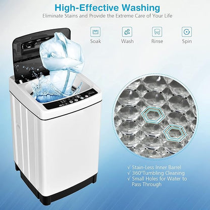 Giantex Portable Washing Machine, 2 in 1 Full Automatic Laundry Washer 1.5Cu.Ft