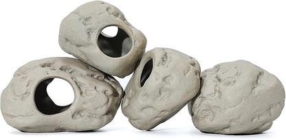 ALEGI Aquarium Rock Cave Decor for Shrimp Cichlid Hiding Breeding (Set 4)
