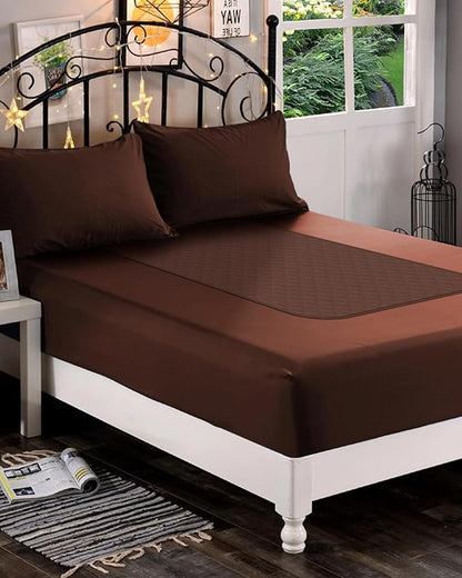 Hide Stains Bed Pads Washable Waterproof 34x36 Inch (2 Pack), Incontinence Bed Pads Washable, Bed Wetting, and Pet Protection, Brown – Ideal for Elderly, Adults, Kids and Pets