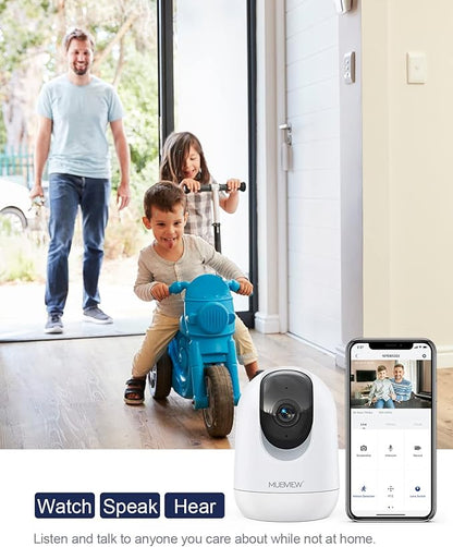 MUBVIEW Cameras for Home Security, 2.4/5GHz WiFi 2K Indoor Wired Se2.curity