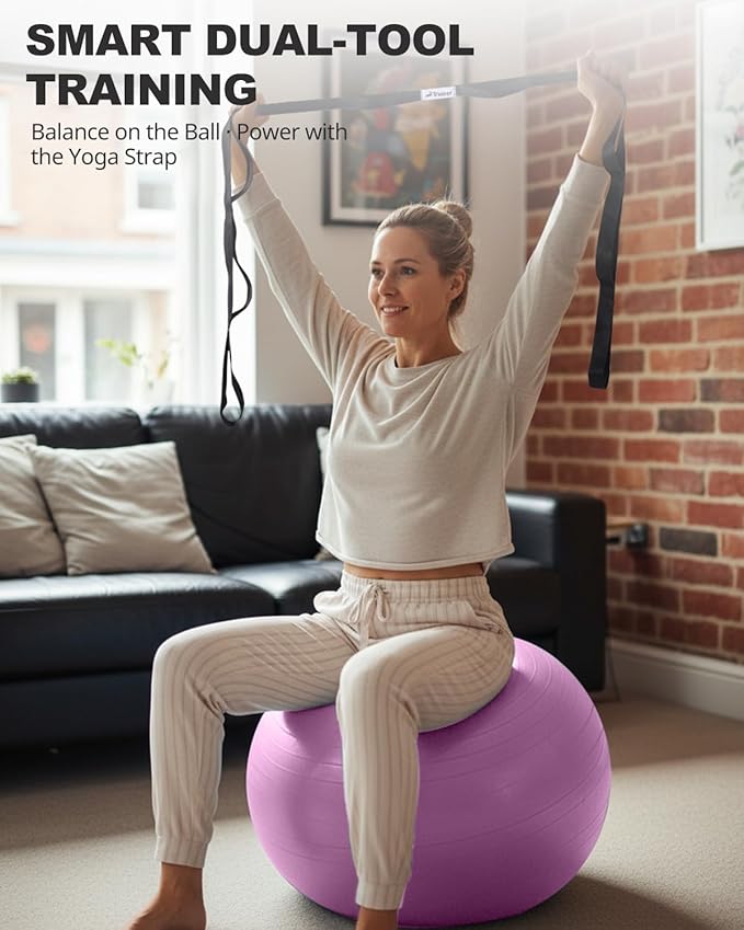 Trideer Exercise Ball for Yoga, Pilates & Fitness – Stability Ball Equipment