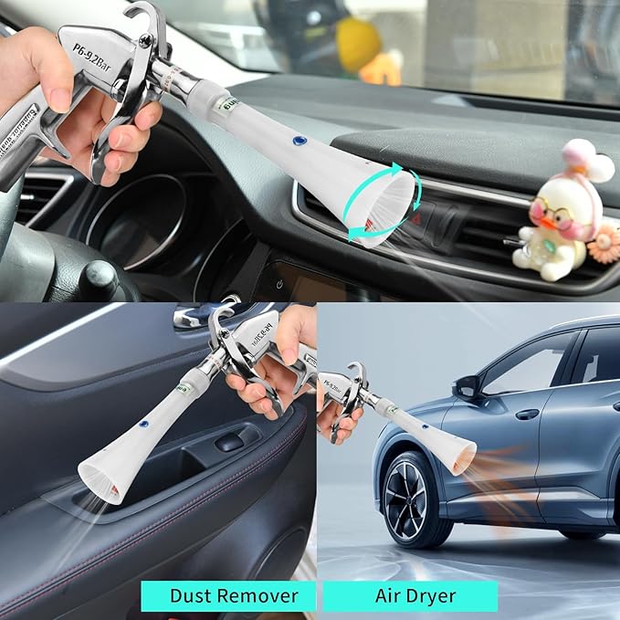 Tornado Dry Cleaning Gun with Brass Adjustable Air Flow Nozzle, Air Blower Gun