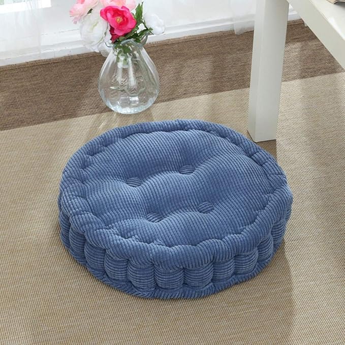 Round Soft Chair Cushions Home Floor Pillow Indoor Corduroy Chair Pads Office Seat Cushion, 19" D.