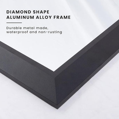 Amorho Black Bathroom Mirror, 40x38 Inch Thick Metal Framed Wall Mirrors