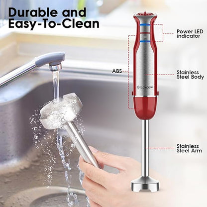 Blackcow Immersion Blender Handheld, 800W Powerful Electric Hand Blender