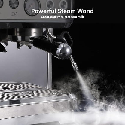 IDEALHOUSE Espresso Machine 3-in-1, Built-in Grinder and Milk Frother,