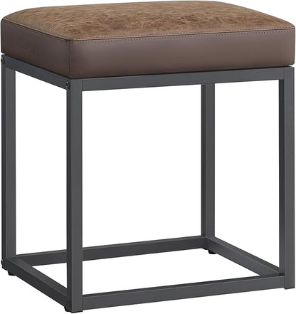 SONGMICS Home LUIZ Collection - Ottoman Footstool, Rectangle Ottoman, Vanity Chair Stool, Footrest, Reversible Top, Side Table, Max. Load 660 lb, Bedroom Living Room Entryway, Walnut Brown ULOM079K01