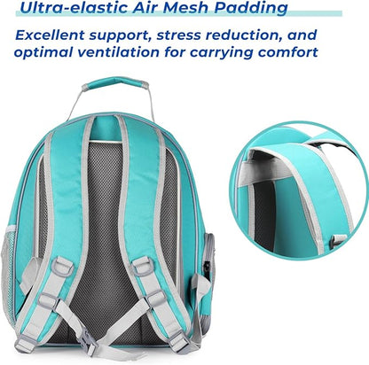 Lollimeow Cat Carrier Backpack, Bubble Expandable Backpack Carrier, Pets and Small Dogs,Airline-Approved, Designed for Travel, Hiking, Walking & Outdoor Use (Square Back Expandable-Green)