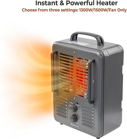 Comfort Zone Utility Space Heater, 1500W Electric Garage Heater