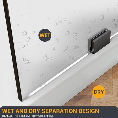 Bathroom Shower Glass Door 33.5" W×78.75" H, 3/8" Thick Clear Tempered Glass