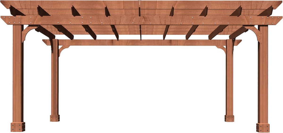 MUPATER 12x14 FT Wooden Pergola, Cedar Pergola Kit with Roof, Outdoor Garden Shelter for Backyard, Deck, Lawn, Pool, Natural