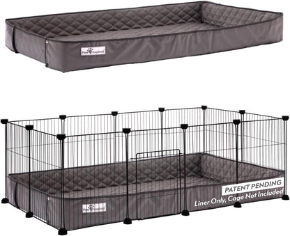 Paw Inspired Critter Box | Washable Guinea Pig Cage Liners with Raised Sides | Fleece Bedding for Guinea Pigs Rabbits, Hamsters, Small Animals | Edge Protected Pee Pads (2x4 (12" Grids))