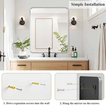 Fabuday Silver Bathroom Mirror