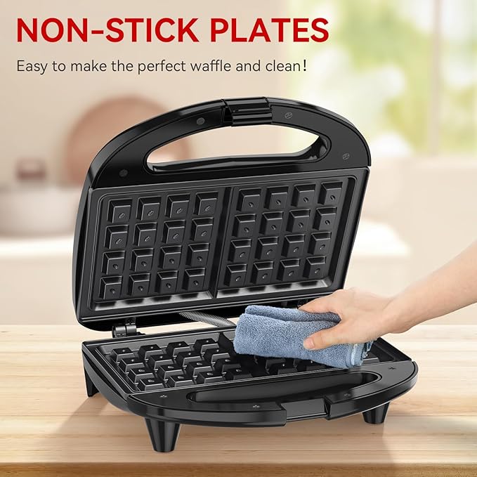 OSTBA Waffle Maker, 2 Slice Non-Stick Waffle Iron, Belgian Waffle Machine