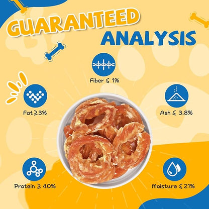 gazeupon Dog Treats Chicken Jerky Rings, Natural Chicken Breast, Healthy Training Rewards for Dogs w/Glucosamine Chondroitin