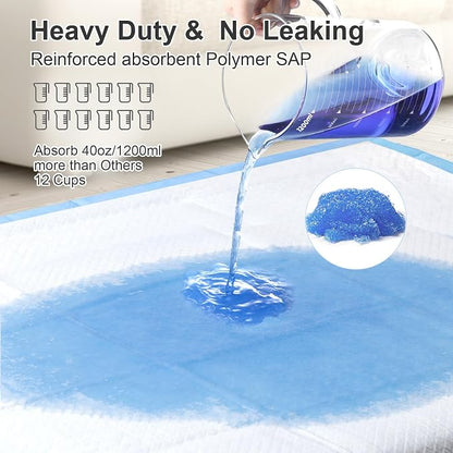 4XL Dog Pee Pads 36"x36", 6 Layer Absorbent Puppy Pads, 100 Count | 36"x36" extra-large pads with 1200ml capacity, quick-dry surface and leak protection for Old, Surgery,Large Dogs
