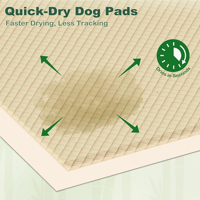 MIZOK Bamboo Dog Pee Pads Highly Absorbent No Leak XXL 36x36in 30Ct | Highly Absorbent Bamboo Pads Neutralize Odors Quickly and Leak Proof Bottoms Protect Your Floors for Potty Training