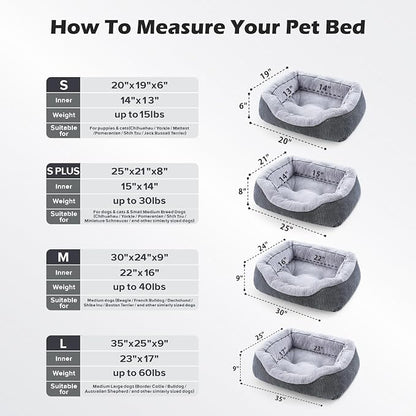 Small Dog Bed Orthopedic Warming Soft Calming Sleeping Durable with Anti-Slip Bottom