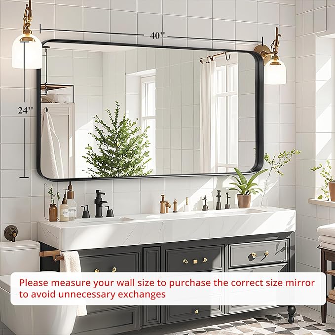 Fabuday Bathroom Mirror with Black Frame